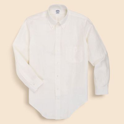 Makers シルク／リネン オックスフォード 6ボタンドレスシャツ