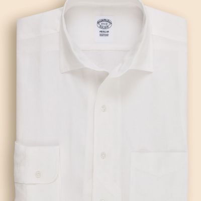 ＜Brooks Brothers＞リプロダクト　リネン　オープンカラー　ドレスシャツ　Ｒｅｇｕｌａｒ　Ｆｉｔ