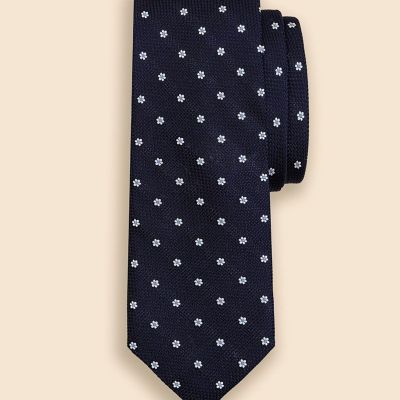 ＜Brooks Brothers＞シルク　バスケットウィーブ　フラワーモチーフタイ