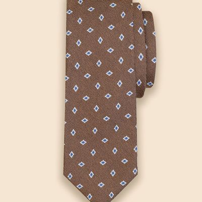 ＜Brooks Brothers＞シルク　ヘリンボーン　フラワーモチーフタイ