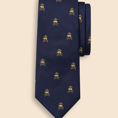 ＜Brooks Brothers＞シルク　ＧＦロゴ＆クロスボーン　レップタイ