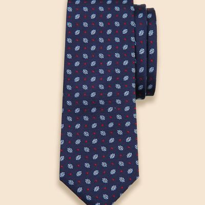 ＜Brooks Brothers＞シルク　フラワー×ドットモチーフ　ジャカードタイ