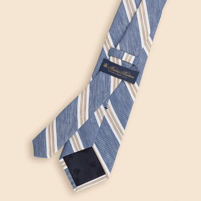 K0024 JK125美品Brooks Brothersシルクリネン リネン／シルク BB＃1ストライプタイ | Brooks Brothers/ブルックス