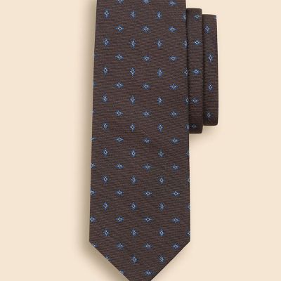 シルク メランジ ダイヤモンドモチーフ ジャカードタイ | Brooks