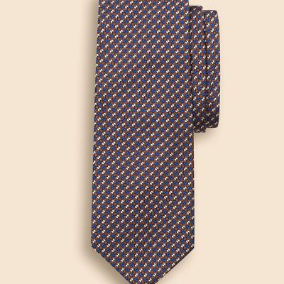 極美品 ザリラクス ダブルブレスト ロング ピーコート 38 シルク襟 シルク ツートンジオメトリック ジャカードタイ | Brooks Brothers