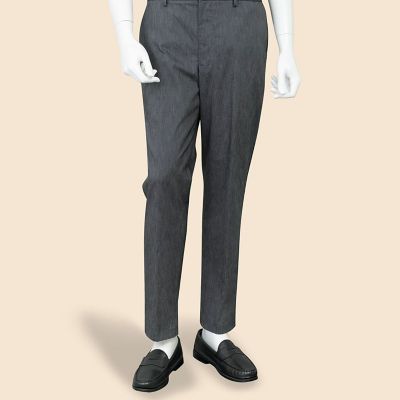コットンブレンド ウォッシャブル プレーンフロント トラウザーズ