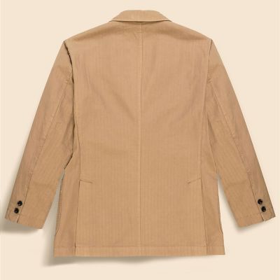コットン／ラミー ヘリンボーン ガーメントダイ 段返り3ボタン