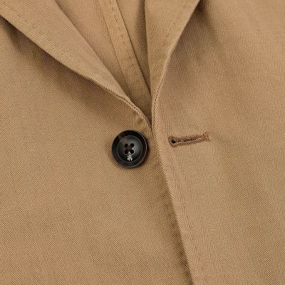 コットン／ラミー ヘリンボーン ガーメントダイ 段返り3ボタン