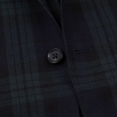 トロピカルウール ブラックウォッチ 段返り3ボタンジャケット 