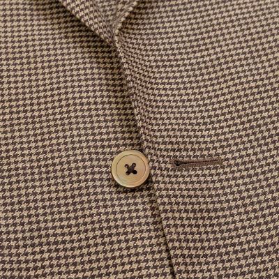 アイリッシュリネン ハウンドトゥース シングル2ボタンアンコン