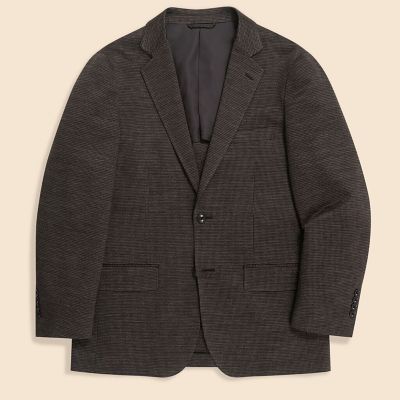 コットン／リネン ニット マイクロハウンドトゥース シングル2ボタン