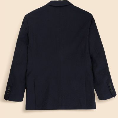 ウール／ポリエステル シアサッカー シングル2ボタンアンコン