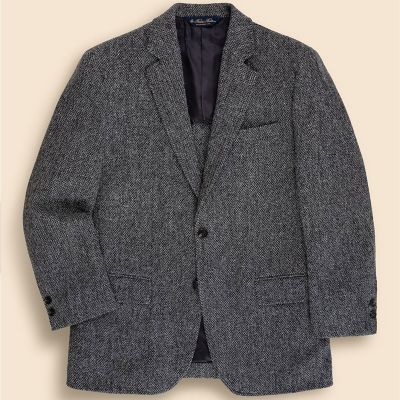 【未使用級】ブルックスブラザーズ×ハリスツイード　テーラードジャケット　くるみ ハリスツイード 段返り3ボタンサックジャケット