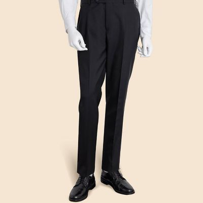 ウール ストライプ プレーンフロント フォーマル トラウザーズ