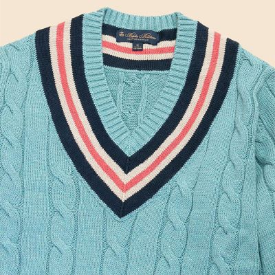 スーピマコットン ケーブル テニスセーター | Brooks Brothers