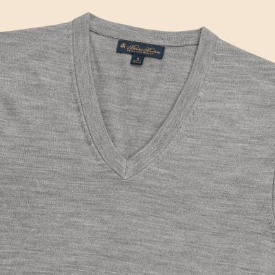 ブルックスブラザーズ メリノウール Vネック ニットベスト グレー メリノウール Vネックベスト | Brooks Brothers/ブルックス