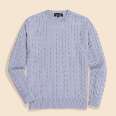 スーピマコットン ケーブル クルーネックセーター | Brooks Brothers
