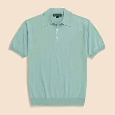 コットン ハイゲージ ショートスリーブ ポロセーター | Brooks