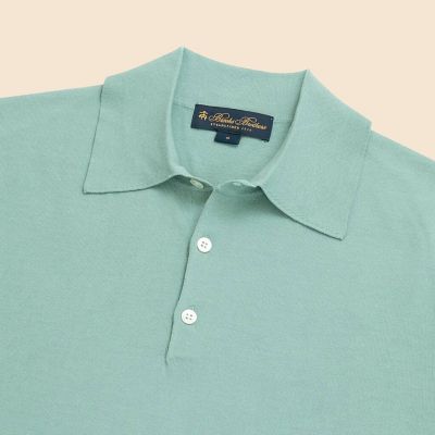 コットン ハイゲージ ショートスリーブ ポロセーター | Brooks