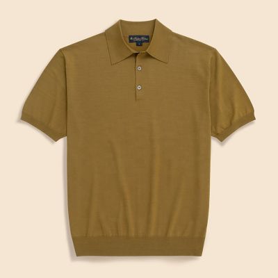コットン ハイゲージ ショートスリーブ ポロセーター | Brooks