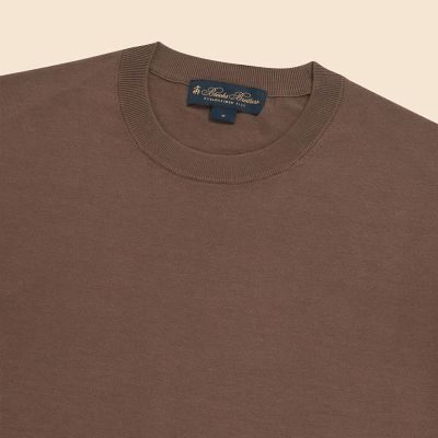 コットン／シルク クルーネック ショートスリーブセーター | Brooks