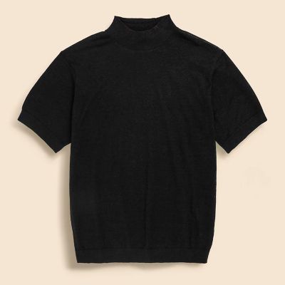 リネン モックネック ショートスリーブ サマーセーター | Brooks