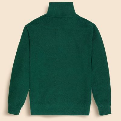メリノウール ピケ ハーフジップ モックネックセーター | Brooks