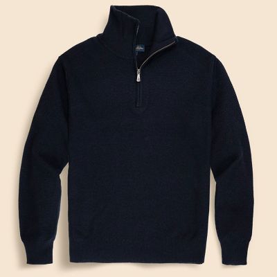 【全新未使用】Brooks Brothersブルックスブラザーズ ジップニットM メリノウール ピケ ハーフジップ モックネックセーター | Brooks