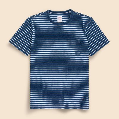 コットン GFロゴ マリナーストライプ ポケットTシャツ | Brooks