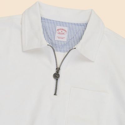 スウェードコットン ハーフジップ ポロシャツ | Brooks Brothers