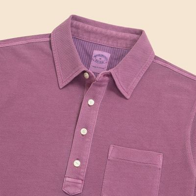 コットンストレッチピケ GFロゴ ガーメントダイ ポロシャツ | Brooks