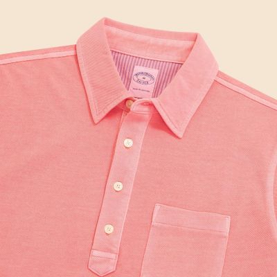 コットンストレッチピケ GFロゴ ガーメントダイ ポロシャツ | Brooks