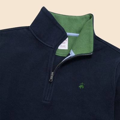 コットン フレンチリブ GFロゴ ハーフジップ モックネックプル