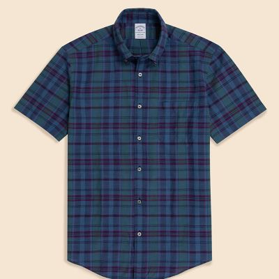 ＜Brooks Brothers＞コットン　マドラスチェック　ショートスリーブ　カジュアルシャツ　Ｒｅｇｕｌａｒ　Ｆｉｔ