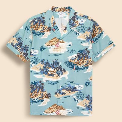 ＜Brooks Brothers＞コットン　アイランドプリント　オープンカラーシャツ　Ｒｅｇｕｌａｒ　Ｆｉｔ