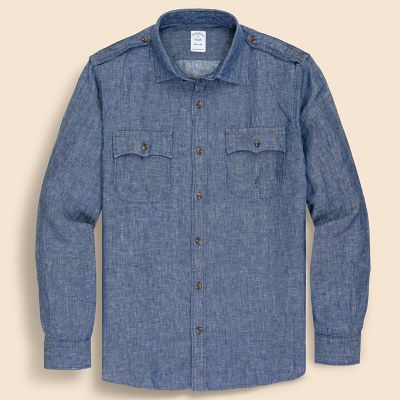 リネンツイル ダブルポケット シャツジャケット | Brooks Brothers