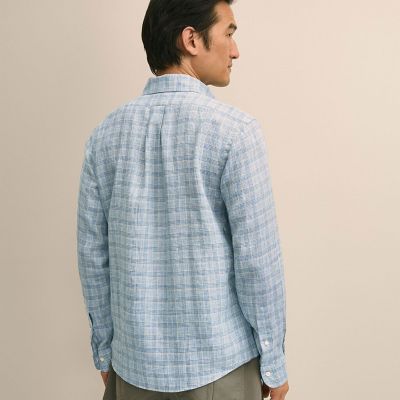 アイリッシュリネン シーズナルパターン カジュアルシャツ