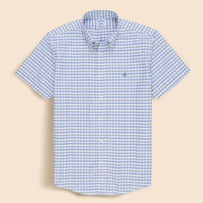 ＜Brooks Brothers＞ストレッチオックスフォード　ＧＦロゴ　シーズナルパターン　ショートスリーブカジュアルシャツ　Ｒｅｇｕｌａｒ　Ｆｉｔ