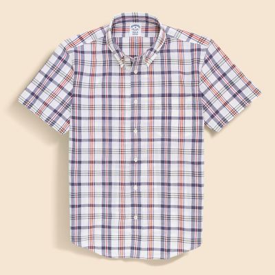 ＜Brooks Brothers＞コットン　マドラスチェック　ショートスリーブ　カジュアルシャツ　Ｒｅｇｕｌａｒ　Ｆｉｔ