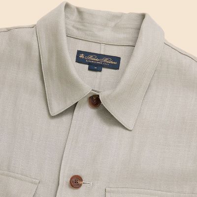再生繊維（セルロース）／リネン ヘリンボーン CPOシャツジャケット