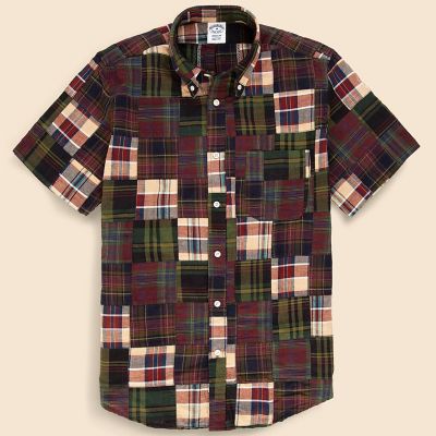 ＜Brooks Brothers＞コットン　マドラスパッチワーク　ショートスリーブ　カジュアルシャツ　Ｒｅｇｕｌａｒ　Ｆｉｔ