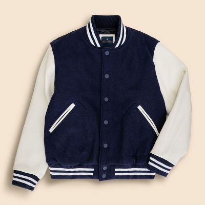 ウール／カウレザー バーシティジャケット | Brooks Brothers