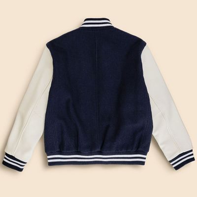ウール／カウレザー バーシティジャケット | Brooks Brothers