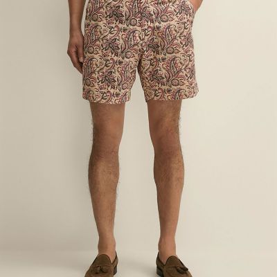 Brooks Brothers/ブルックス ブラザーズ コットン　ブロックプリントパターン　ペイズリー　７ｉｎショーツ