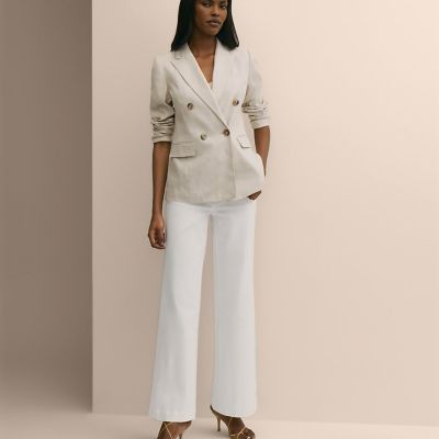 【タグ付・試着のみ】OLUN リネンブレンドジャケット アイボリー Mサイズ OLUN ジャケット テーラードジャケット linen blend jacket/リネン