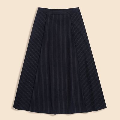 リネンブレンド ピンストライプ フレアスカート | Brooks Brothers