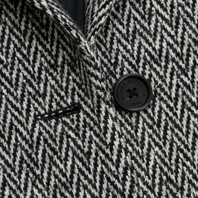 ウール／シルク ニット ヘリンボーン シングル1ボタンジャケット