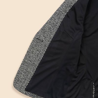 ウール／シルク ニット ヘリンボーン シングル1ボタンジャケット
