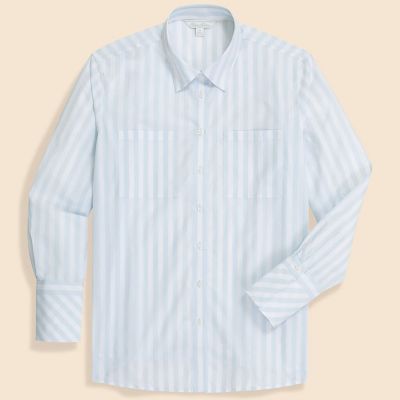 ＜Brooks Brothers＞コットンポプリン　リラックスフィット　ダブルポケット　ストライプシャツ