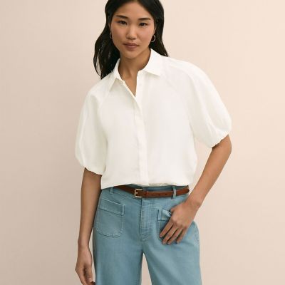 ＜Brooks Brothers＞シルク／コットン　バブルスリーブ　ブラウス